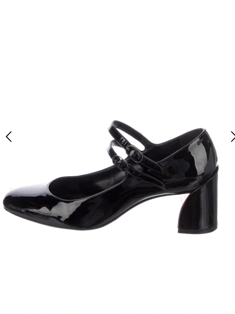Miss Jane Christian Louboutin black patent mary Jane heels 9.5